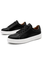 Men’s Black Grain-Effect Faux Leather Lace-Up Trainers Sartorial Shoes