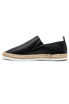 Men’s Black Faux Leather Slip-On Espadrille Shoes Sartorial Shoes
