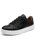 Men’s Black Grain-Effect Faux Leather Lace-Up Trainers Sartorial Shoes