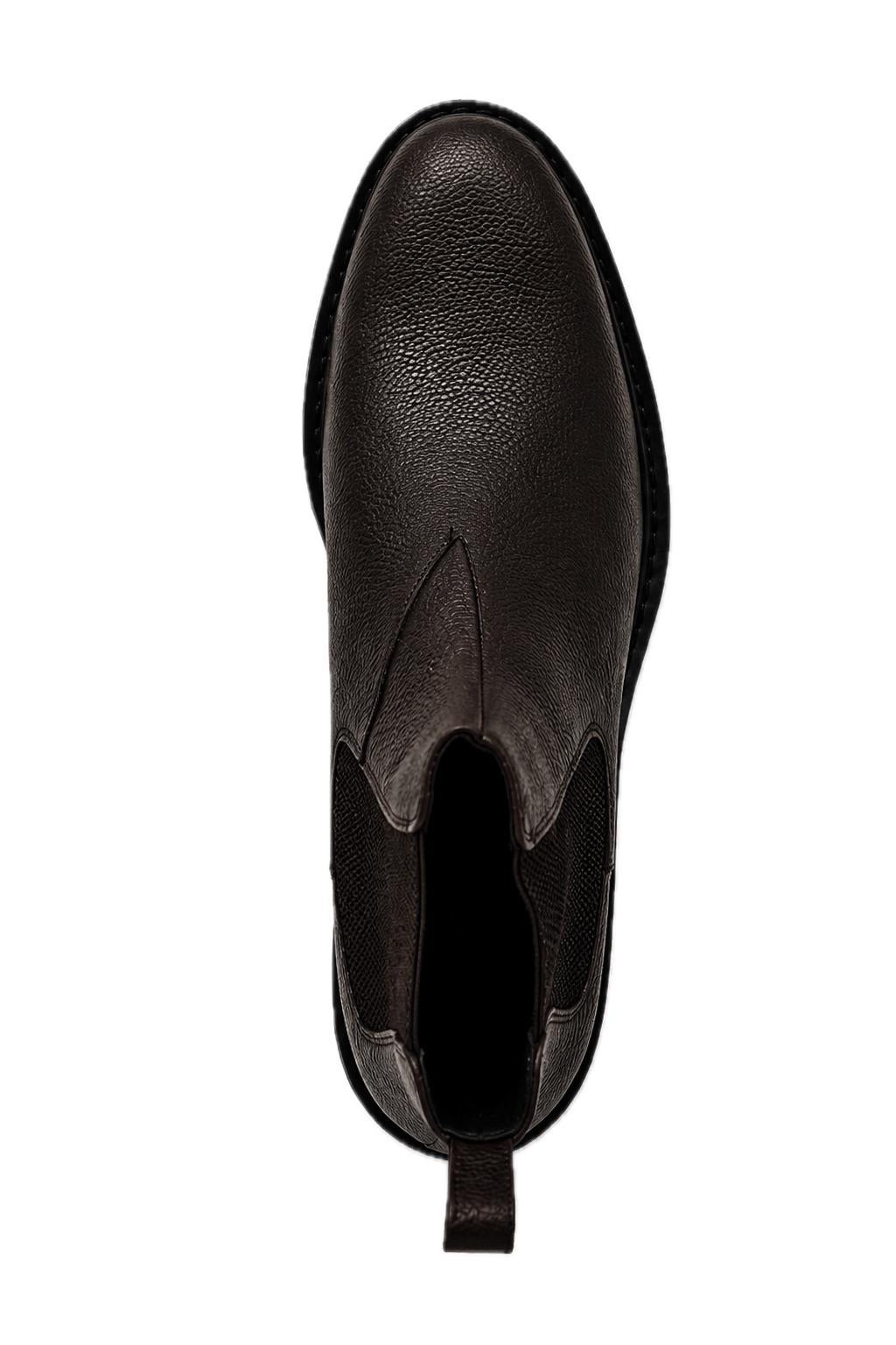 Men’s Brown Grain Leather Lightweight Chunky Sole Chelsea Boots Sartorial Shoes