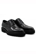 BLACK POLISHED LEATHER OXFORD SHOES – LUG SOLE Sartorial Shoes