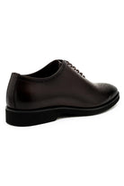 Men's Brown Faux Leather Whole-Cut Oxford Brogue Shoes Sartorial Shoes