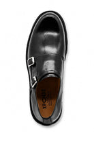 KNOX Men’s Black Leather Chunky Double Monk Strap Shoes Sartorial Shoes