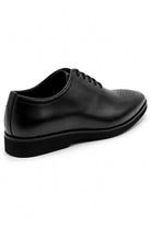 Men's Black Faux Leather Whole-Cut Oxford Brogue Shoes Sartorial Shoes