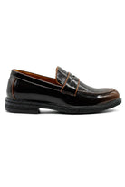 Men’s Brown Patent Pin-Dot Penny Loafers Sartorial Shoes
