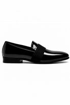 MIRO 3 Men’s Black Hi-Shine Patent Leather Slip-On Tuxedo Loafers Sartorial Shoes
