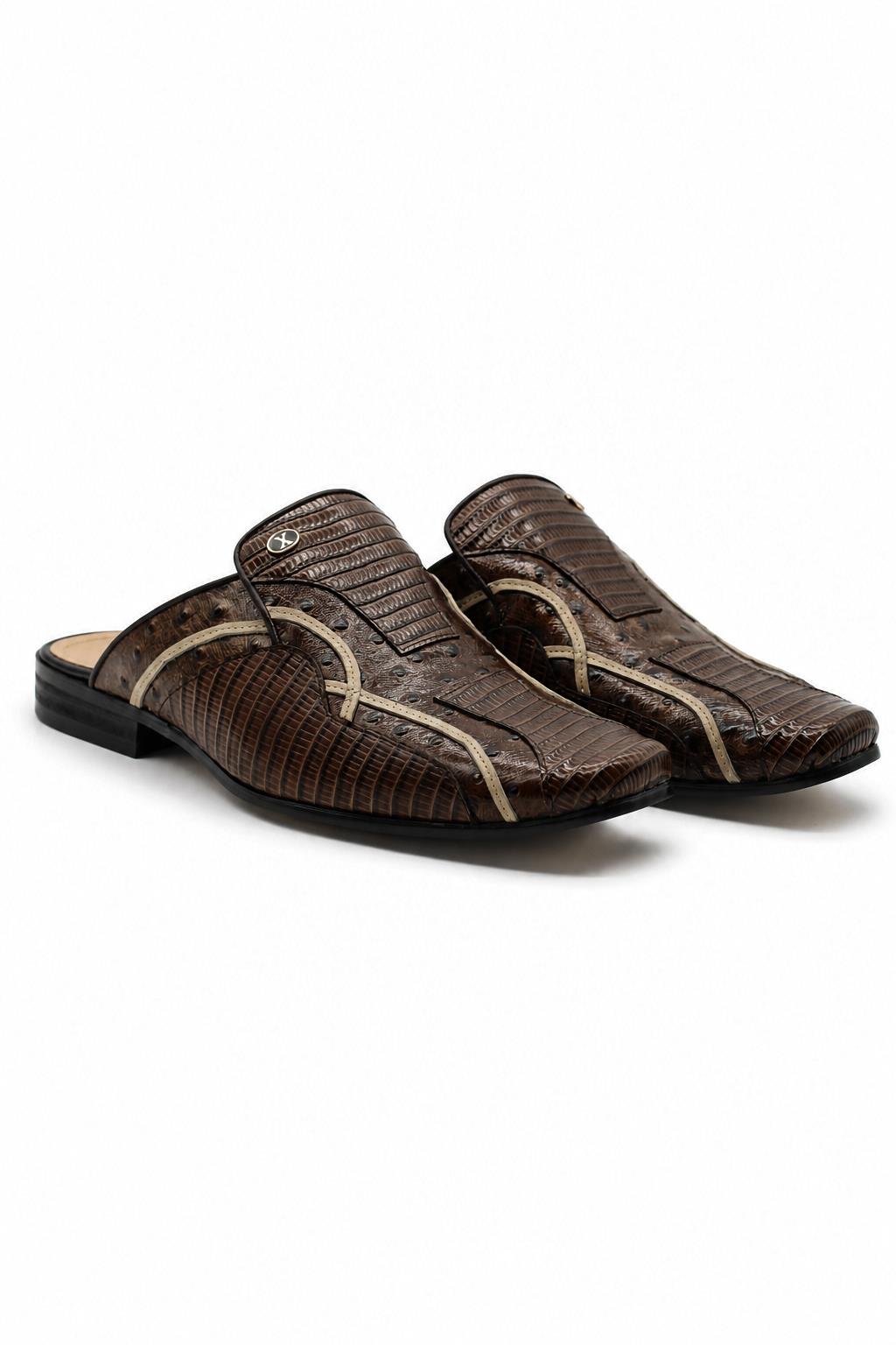Men’s Glossy Brown Handmade Real Leather Half Shoes Sartorial Shoes