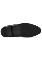 Men's Black Faux Leather Toe Cap Oxford Shoes Sartorial Shoes