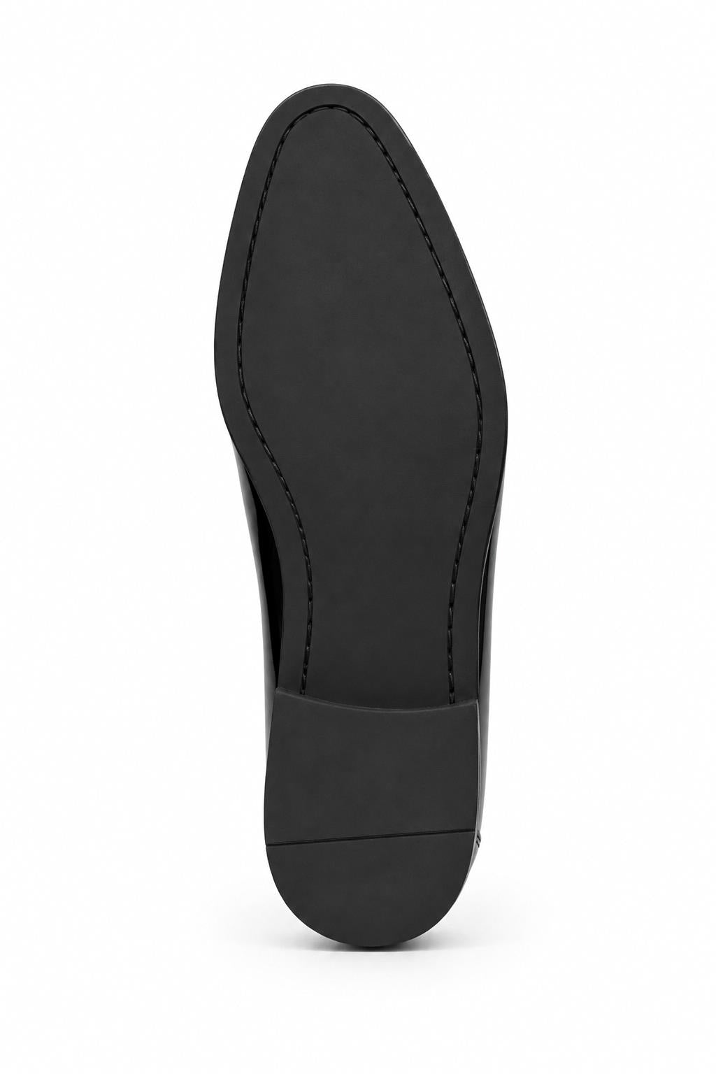 Men's Black Floral Velvet Patent Dress Loafers Sartorial Shoes