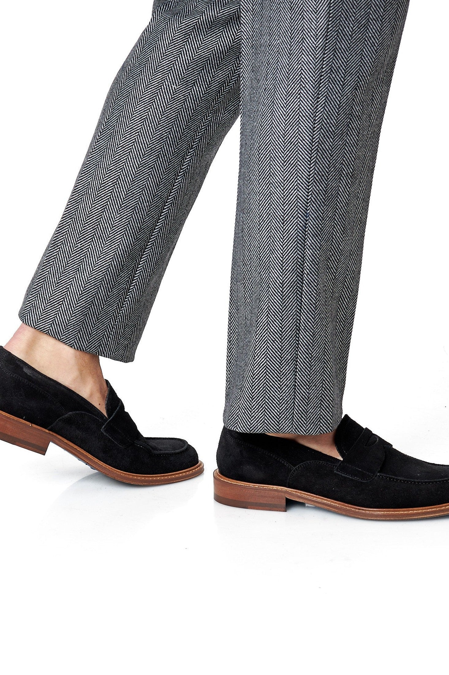 BLACK ITALIAN SUEDE PENNY LOAFER