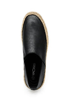 Men’s Black Faux Leather Slip-On Espadrille Shoes Sartorial Shoes
