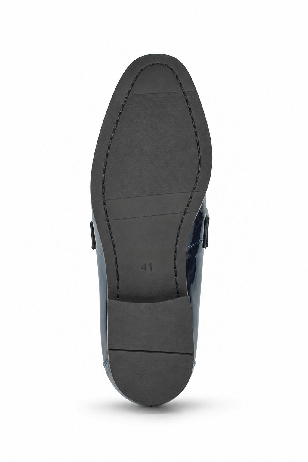 Men's Navy Floral Velvet Patent Dress Loafers Sartorial Shoes