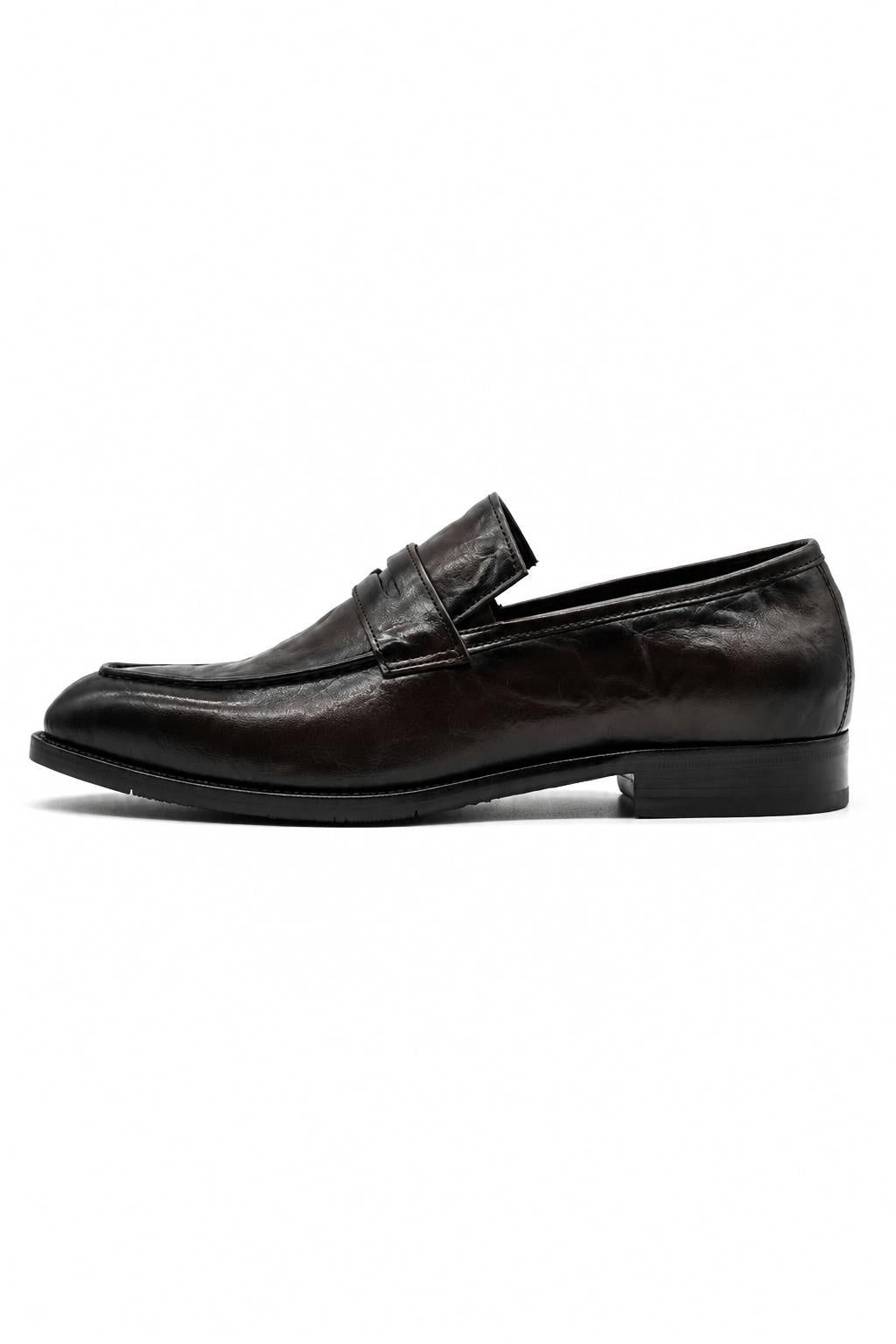 CRUX - Men’s Coffee Brown Calf Leather Penny Loafers Sartorial Shoes
