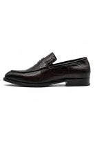 CRUX - Men’s Coffee Brown Calf Leather Penny Loafers Sartorial Shoes