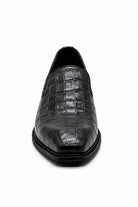 ELBA Men’s Grey Croc Embossed Leather Chisel Toe Loafers Sartorial Shoes