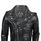 Mens Waxed Soft Real Leather Black Biker Jacket Vintage Classic Motorcycle Style