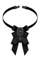 Men’s Black Glitter Jewelled Short Ribbon Wedding Brooch Bow Tie Sartorial Shoes