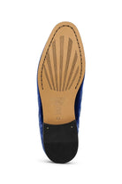 FRED Men’s Navy Blue Embroidered Velvet Party Loafers Sartorial Shoes