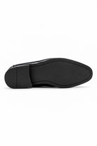 Men's Navy Floral Velvet Patent Snaffle Dress Loafers Sartorial Shoes