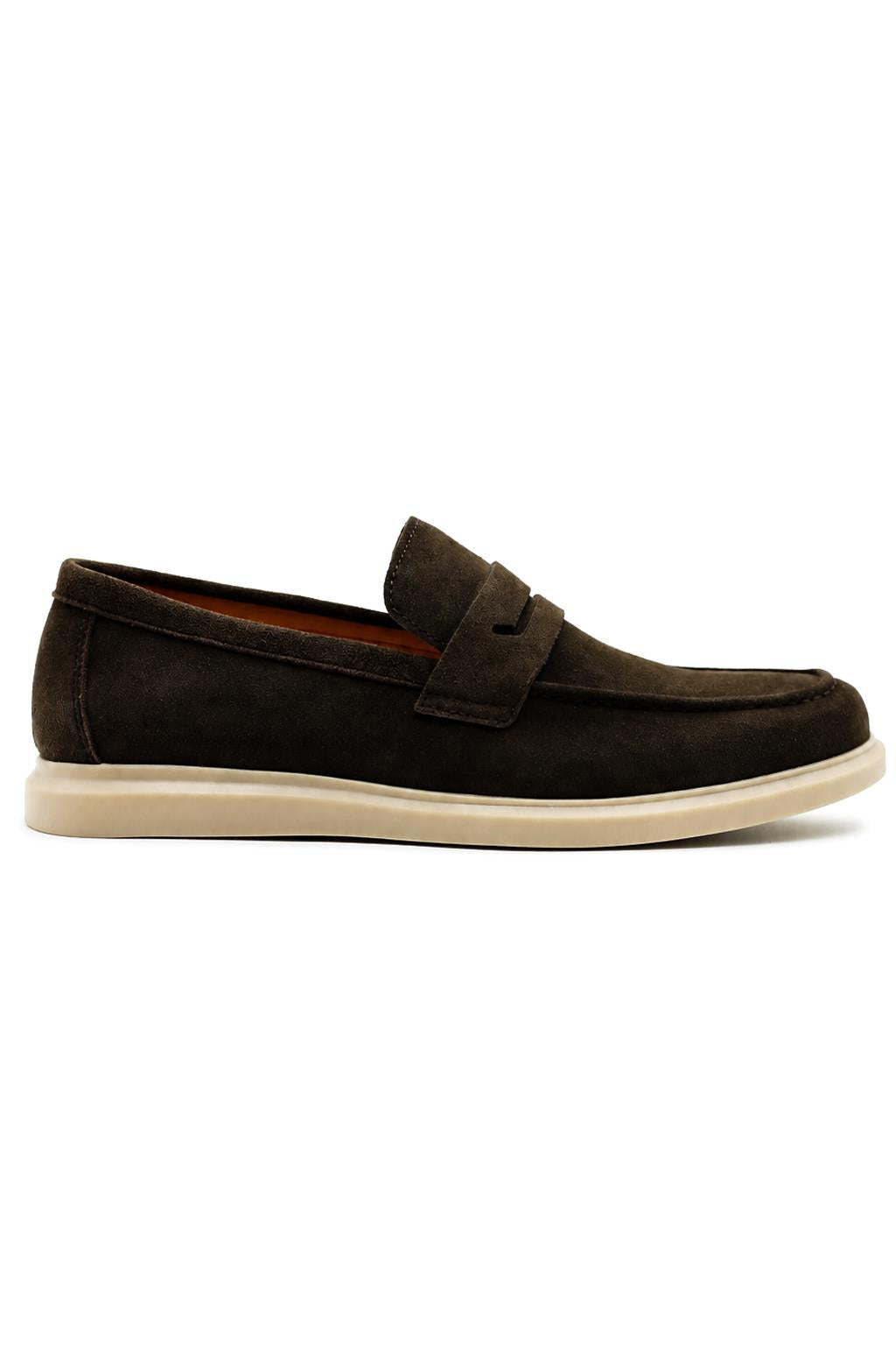 Men’s Milo Brown Suede Leather Penny Loafers Sartorial Shoes
