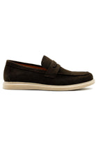 Men’s Milo Brown Suede Leather Penny Loafers Sartorial Shoes