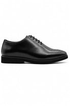Men's Black Faux Leather Whole-Cut Oxford Brogue Shoes Sartorial Shoes