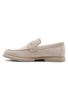 Men’s Milo Beige Suede Leather Penny Loafers Sartorial Shoes