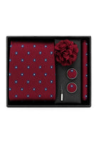 Men’s Maroon Floral Dots 4-Piece Tie Gift Set Sartorial Shoes