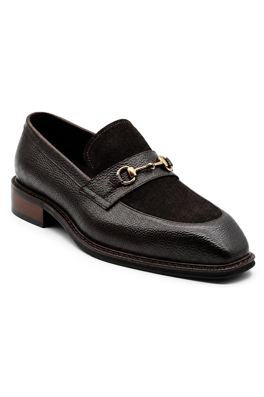 DEXTER Men’s Brown Leather & Suede snaffle Loafers Sartorial Shoes