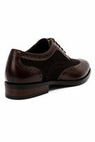 Lawson Men's Handmade Leather & Suede Wingtip Brogue Shoes – Brown Sartorial Shoes