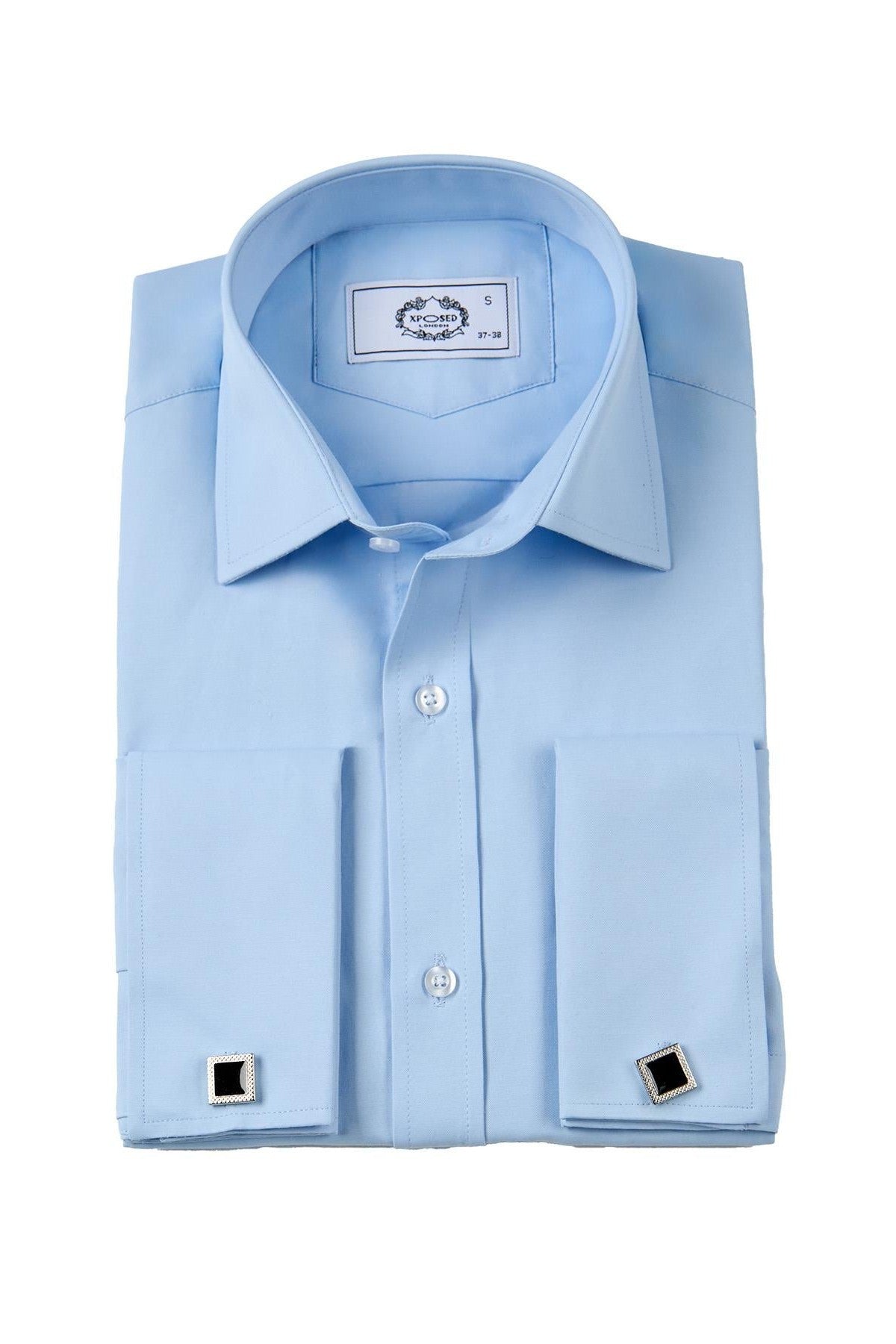 CLASSIC BLUE DOUBLE CUFF TAILORED FIT SHIRT