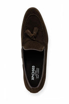 PABLO Men’s Brown Real Suede Leather Tassel Loafers Sartorial Shoes