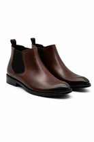 REMY Men’s Brown Burnished Polished Leather Chelsea Boots Sartorial Shoes