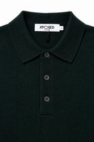 Men's Green 100% Cotton Fine Knit Button Neck Polo Jumper CAVANI