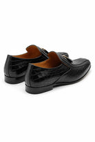 Men’s Black Shiny Polished Print Leather Occasion Shoes Sartorial Shoes