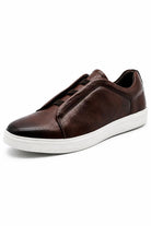 Men’s Coffee Brown Faux Leather Slip-On Trainers Sartorial Shoes