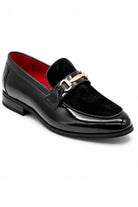 Men's Black Floral Velvet Patent Snaffle Dress Loafers Sartorial Shoes