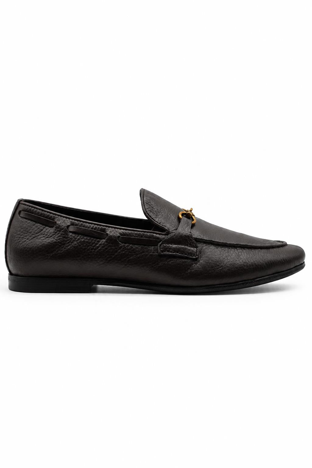 FAZIO Men’s Brown Soft Grain Genuine Leather Snaffle Bit Loafers Sartorial Shoes