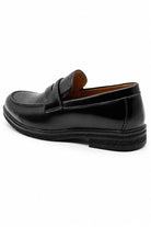 Men’s Black Patent Pin-Dot Penny Loafers Sartorial Shoes