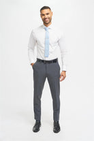 Cavani Bond Men’s Charcoal Wool Rich Tailored Trousers CAVANI