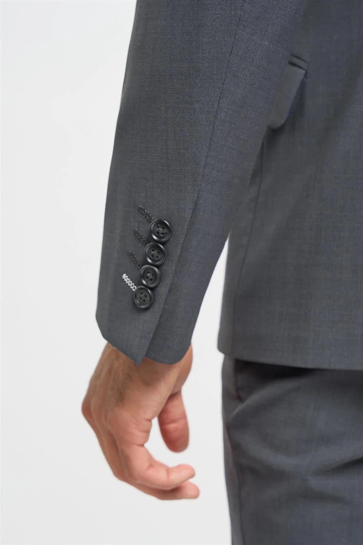 Cavani Bond Wool Rich Charcoal Double Breasted Blazer CAVANI