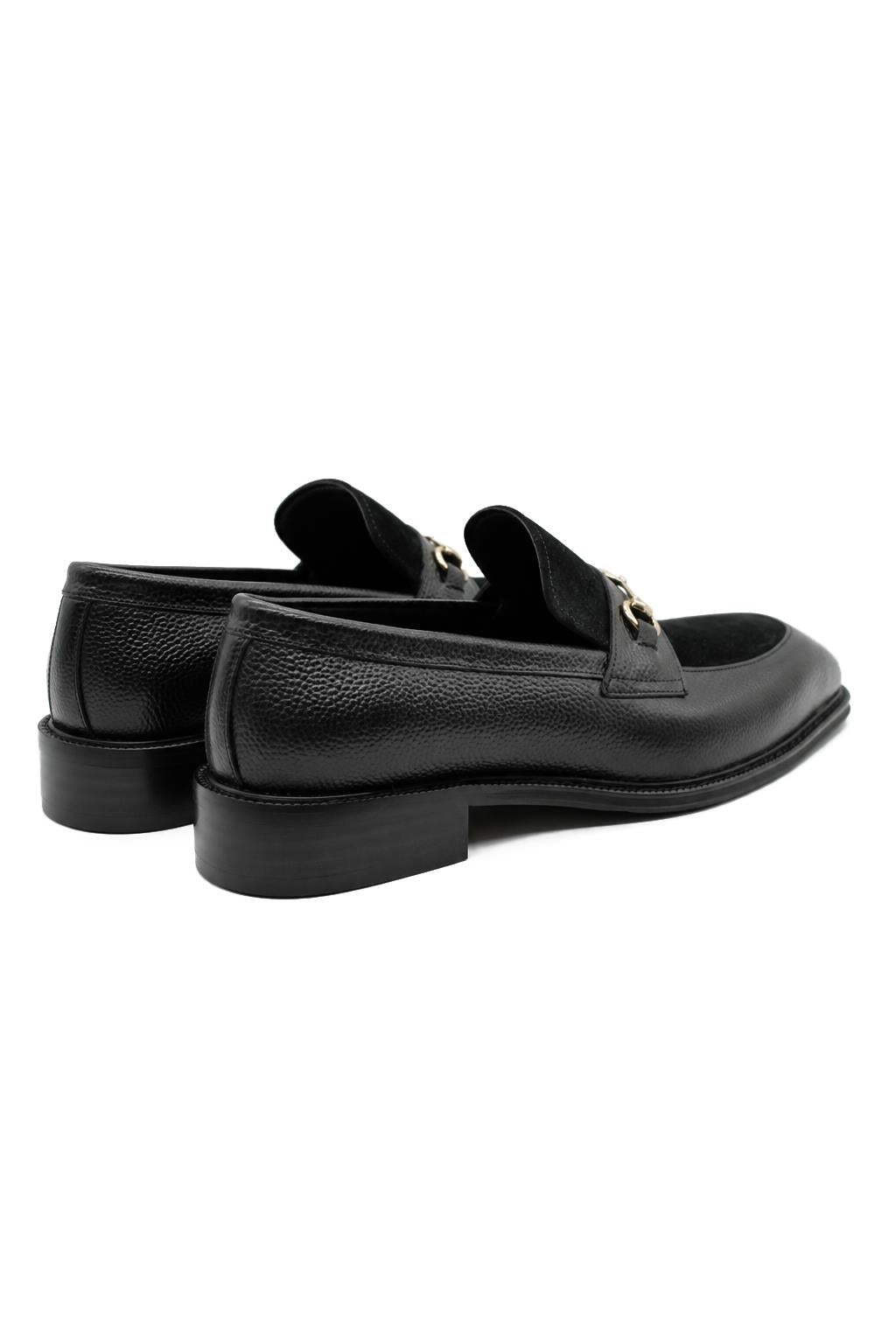 DEXTER Men’s Black Leather & Suede Snaffle Loafers Sartorial Shoes