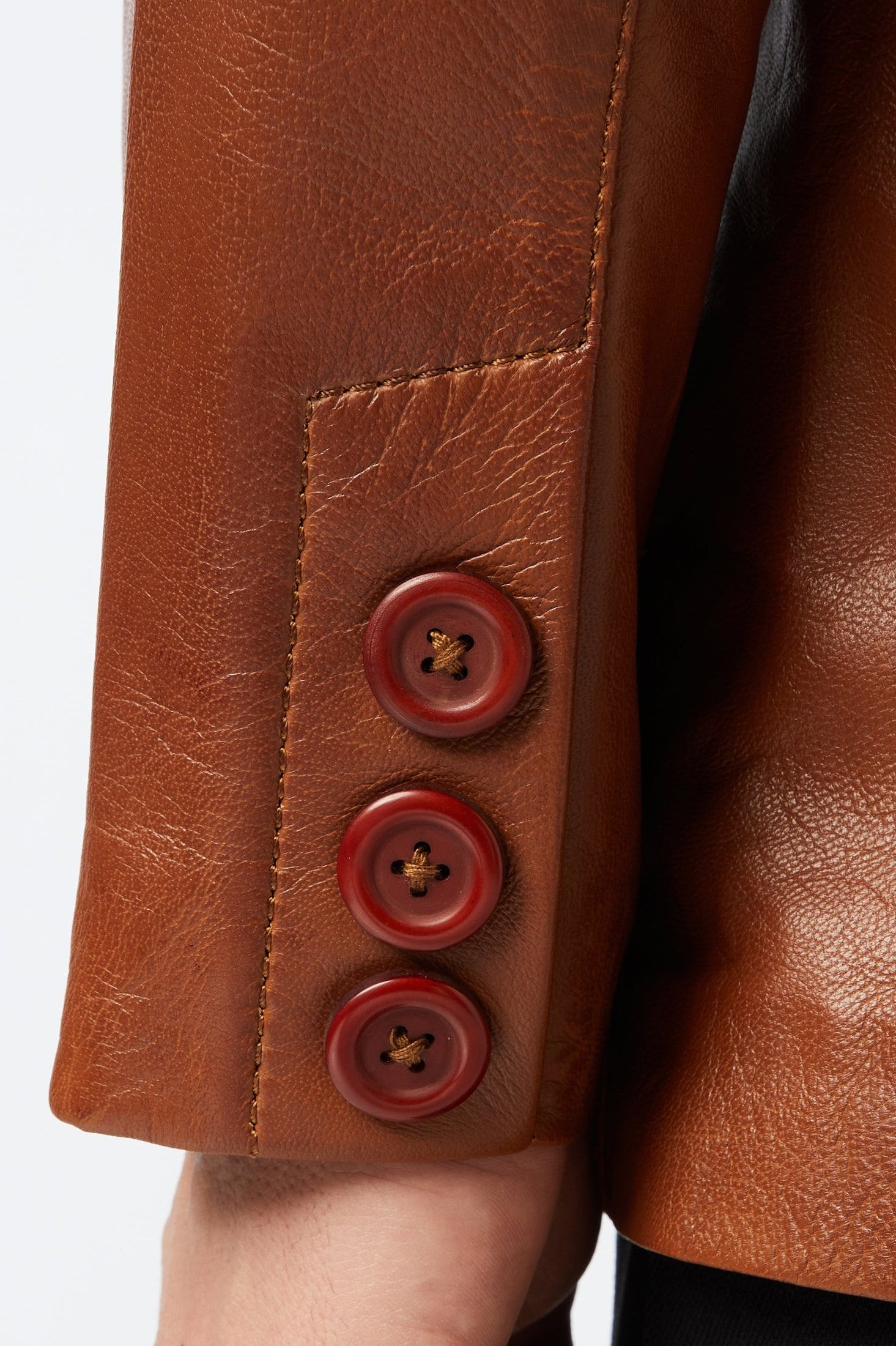 MEN’S VINTAGE MID LENGTH TAN LEATHER JACKET