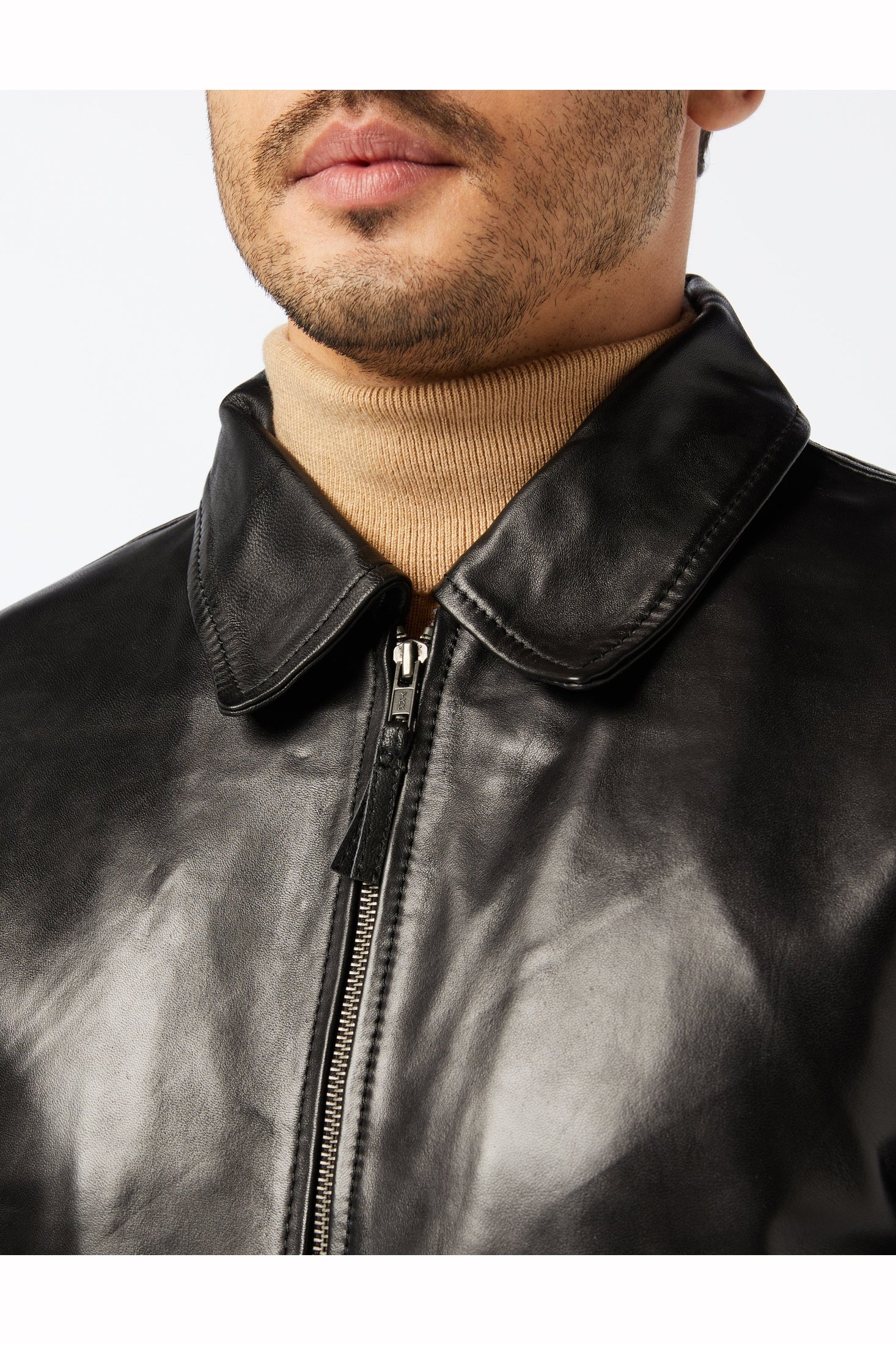 Mens Black Soft Real Leather Vintage Classic Bomber Style Biker Jacket All Sizes