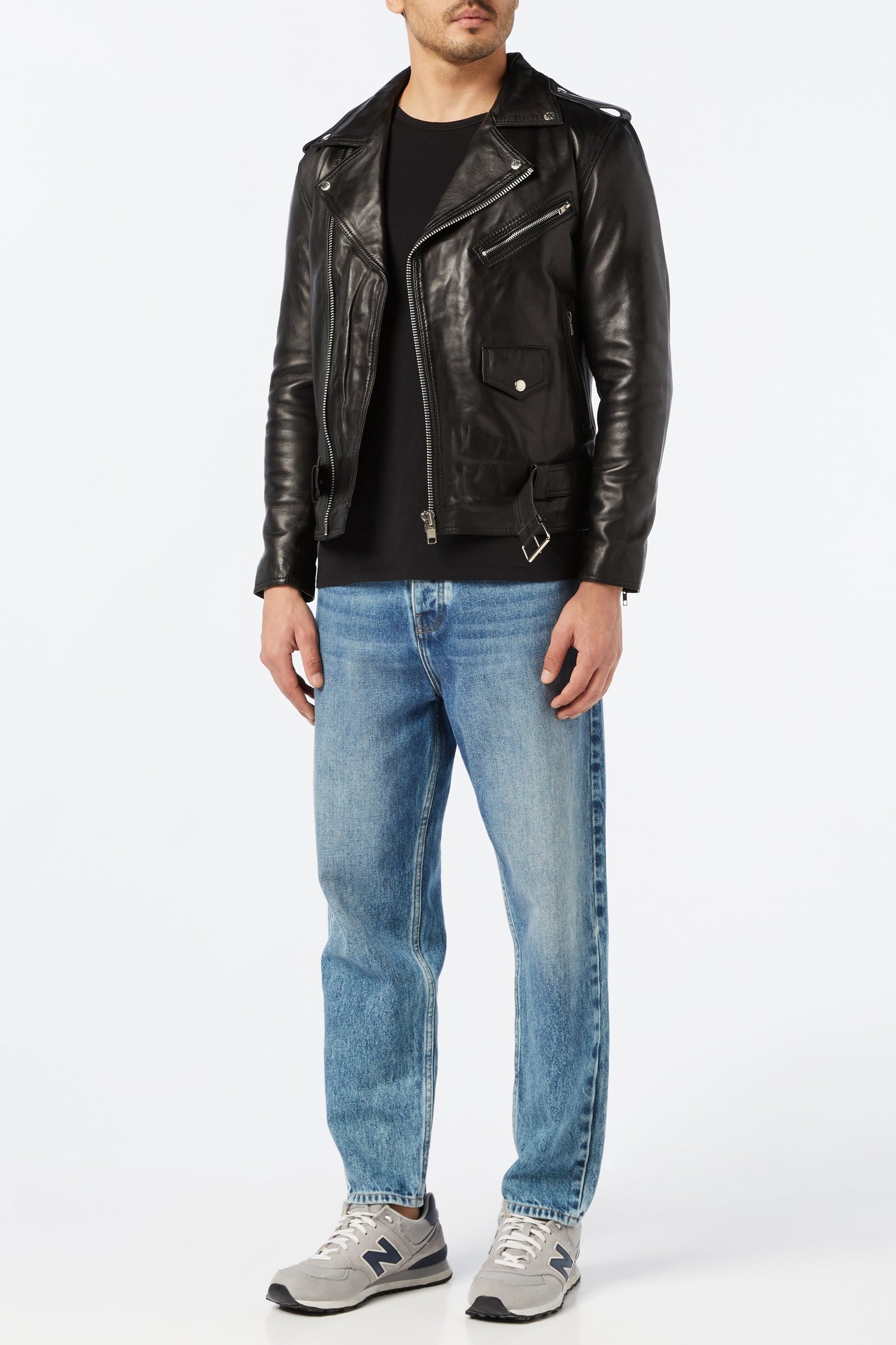 Mens Waxed Soft Real Leather Black Biker Jacket Vintage Classic Motorcycle Style