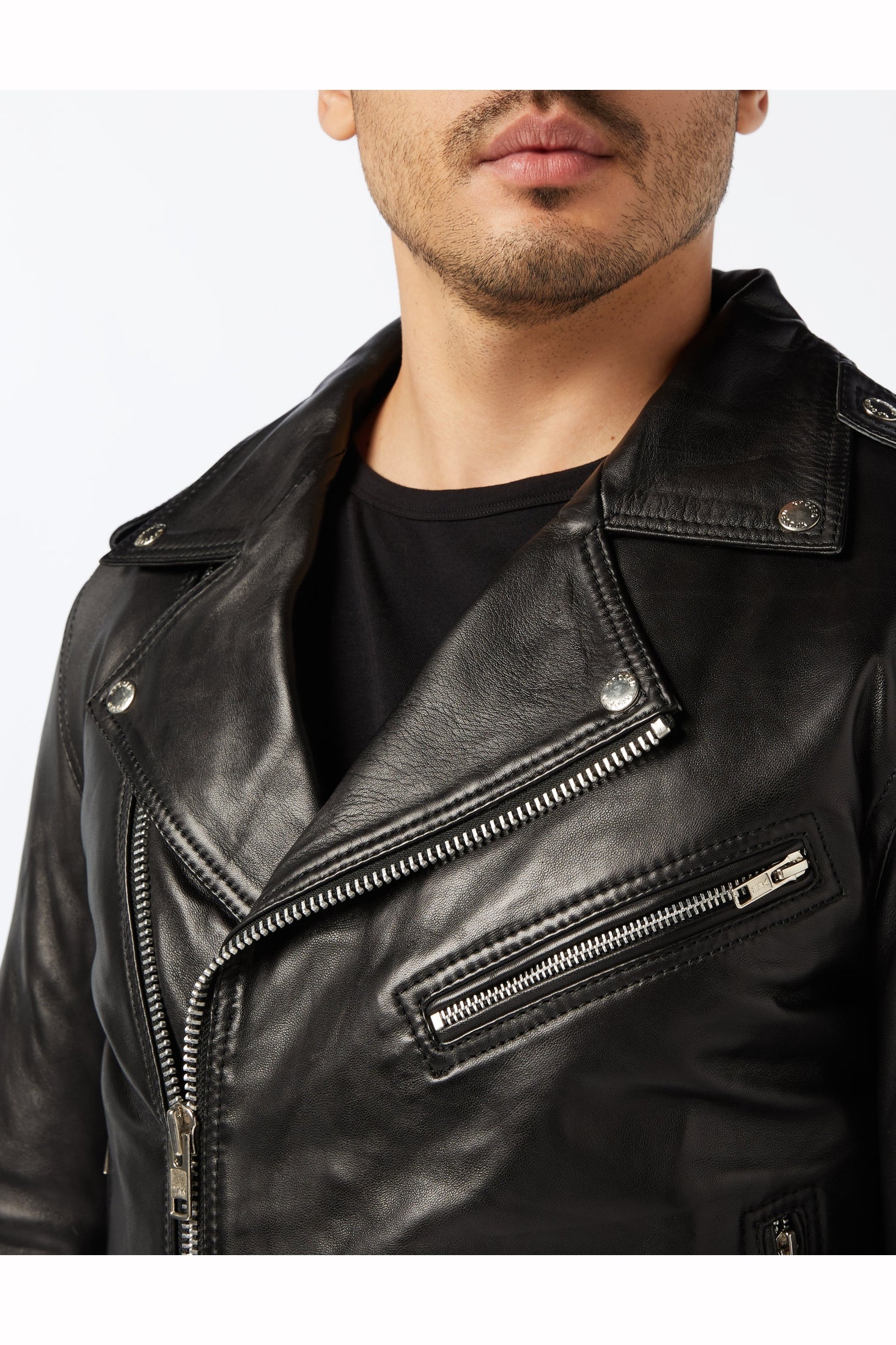 Mens Waxed Soft Real Leather Black Biker Jacket Vintage Classic Motorcycle Style