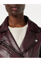 Ladies Retro Biker Burgundy