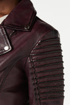 Ladies Retro Biker Burgundy