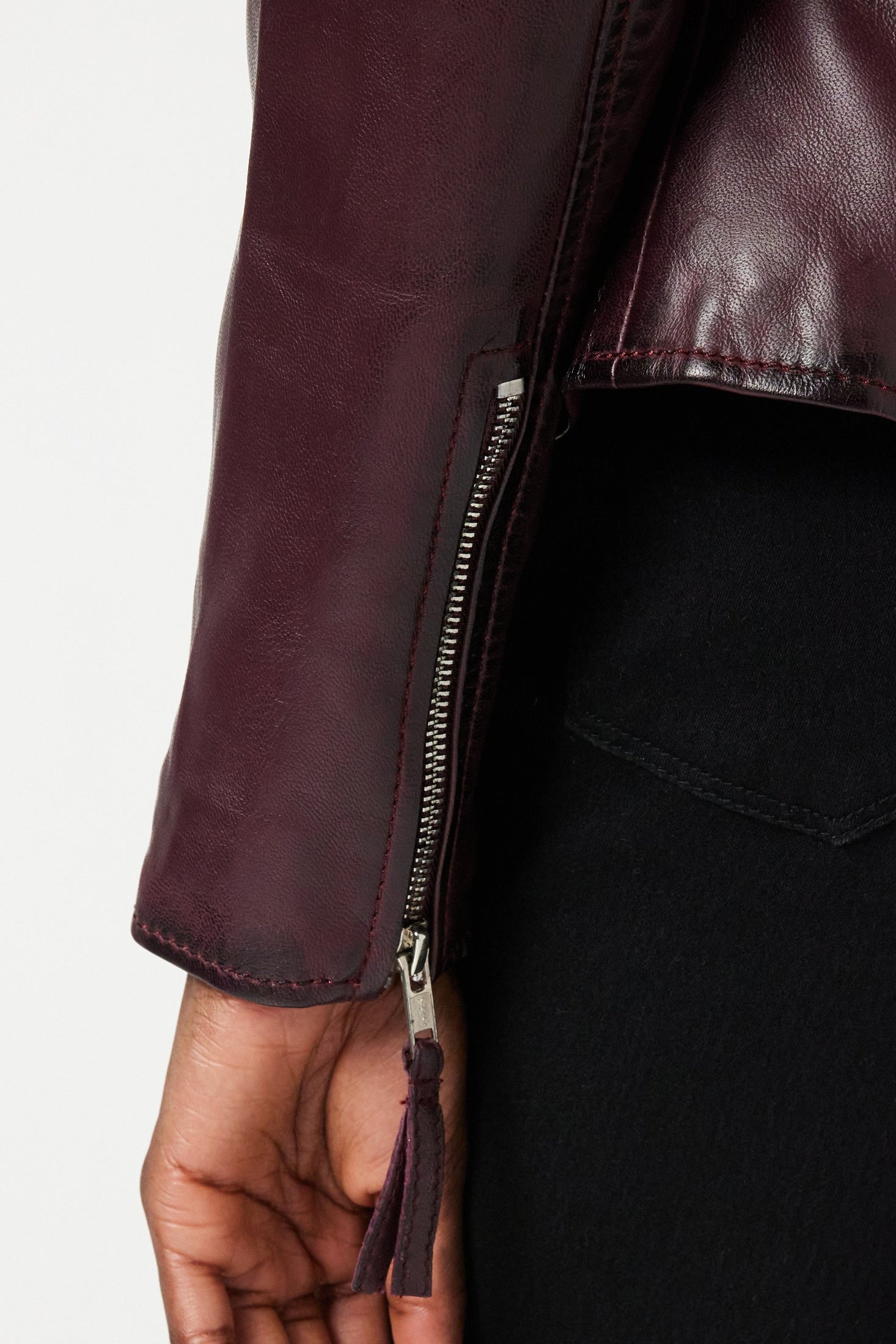 Ladies Retro Biker Burgundy