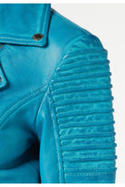 Ladies Retro Biker Frozen Blue